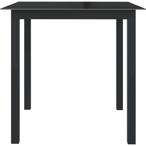 Maison Exclusive - Tavolo da Giardino Nero 80x80x74 cm in Alluminio e Vetro (1/5)