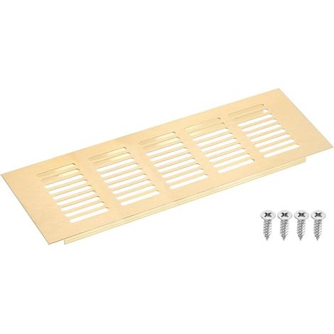 225 x 80 mm Aluminium Alloy Mesh Rectangular Louver Ventilation Grille for Shoe Cabinet Cupboard (Gold) (1/5)
