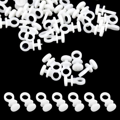50 PVC-Gardinenschienen-Rollenhaken und Zubehör, Gardinenschienen-Rollenhaken und Kugellager-Ersatzteile (1/5)