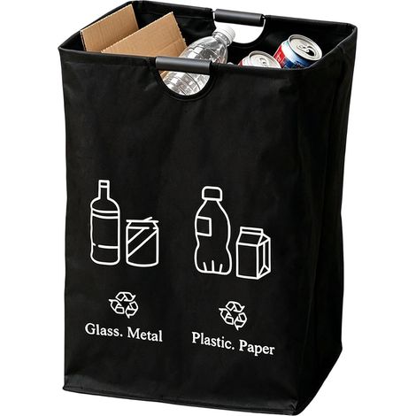 Poubelle de Recyclage 82 L Conteneur Pliable en Tissu Oxford Sacs de recyclage réutilisables pour la maison, le garage, l'intérieur, l'école, collecte de bouteilles et de carton (1/5)