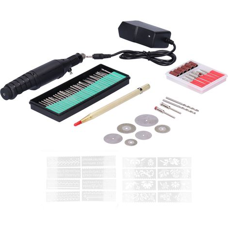 70-teiliges elektrisches Gravierset, Mini-Stiftbohrmaschine mit variabler Drehzahl, EU-Adapter 100–240 V (1/5)