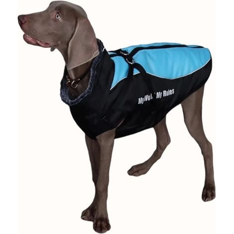 Manteau Chien, Manteau Chien pour Chiens de Taille Moyenne et Grande,Imperméable Chaude Coupevent-Noir Bleu 3XL 3xl b