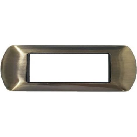 Placca bronzo 7 posti bticino living compatibile metallo