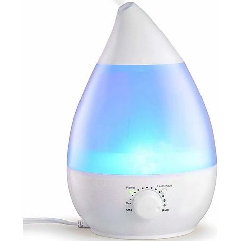 MINKUROW Umidificatore Ad Ultrasuoni Con Nebbia Fredda Da 3 Litri Waterdrop Con Filtro, Silenzioso, Spegnimento Automatico, Illuminazione A Led A 7 Colori A Lunga Durata (Fino A 35 M²) (1/5)