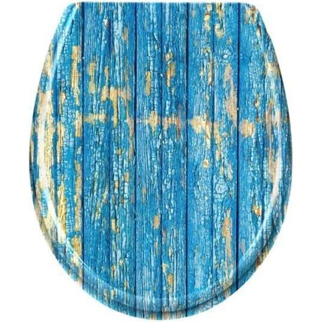 Bardusch-Abattant WC avec Frein de Chute - UISEBRT - Universel - Bleu - Duroplast, Alliage de chrome ABS (1/4)