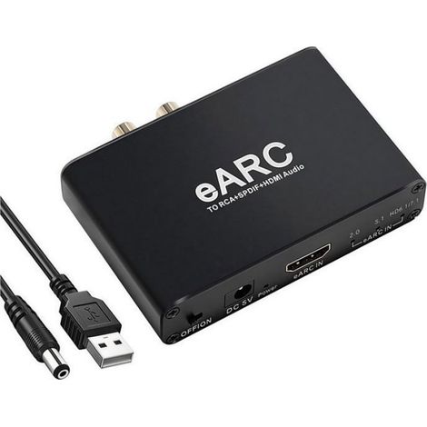 Convertisseur HDMI eARC/ARC vers Optique/RCA/Casque 3.5mm – Sortie Audio 5.1/7.1 Canaux 24-bit/192 kHz (1/4)