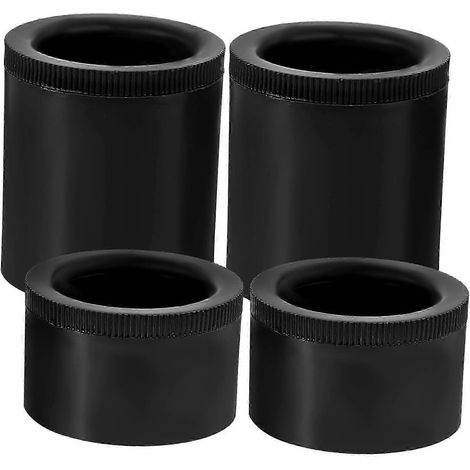 Quatre pieds de meubles réglables en PP, rehausseur de hauteur pour canapé ou meuble, support robuste, noir. (1/5)