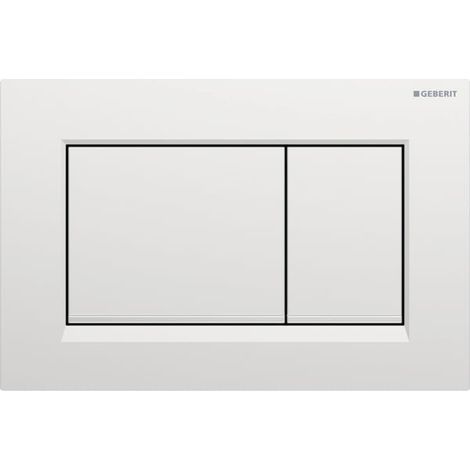 Plaque de déclenchement Geberit Sigma20 (ex Sigma30) square pour rinçagedouble touche: chromé mat laqué, revêtement facile à nettoyer, chromé brillant (1/4)