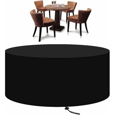 LaBlanc - Housse de Protection pour Meubles de Jardin Ronde, Housse de Protection en Tissu Oxford 210D Robuste pour Groupe de Table de Jardin, Meubles de Jardin à Housse Ronde Ø128X71CM (1/4)