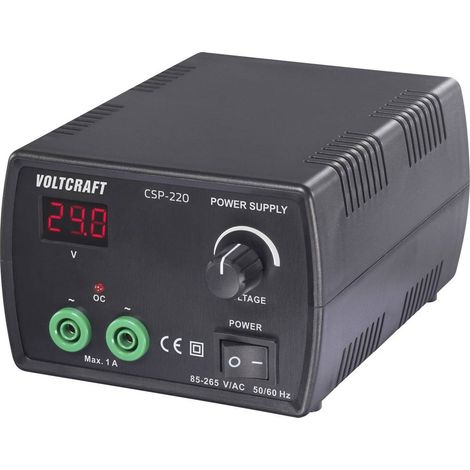 Alimentation de laboratoire réglable VOLTCRAFT CSP-220 0 - 24 V/AC 1 A (max.) 24 W Nbr. de sorties 1 x
