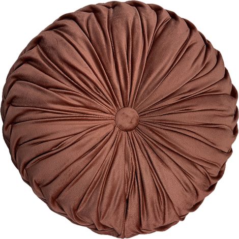 Coussin rond en velours uni, coussin citrouille, coussin rond pour salon, coussin rond pour canapé (1/5)