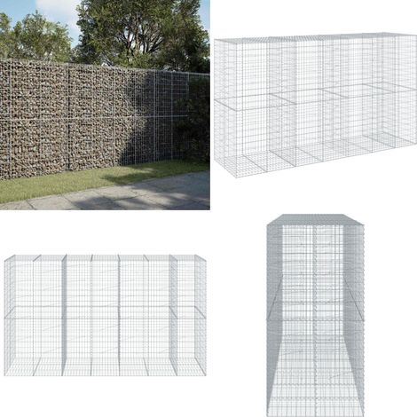 vidaXL Panier gabion avec couvercle 350x100x200 cm fer galvanisé (1/5)