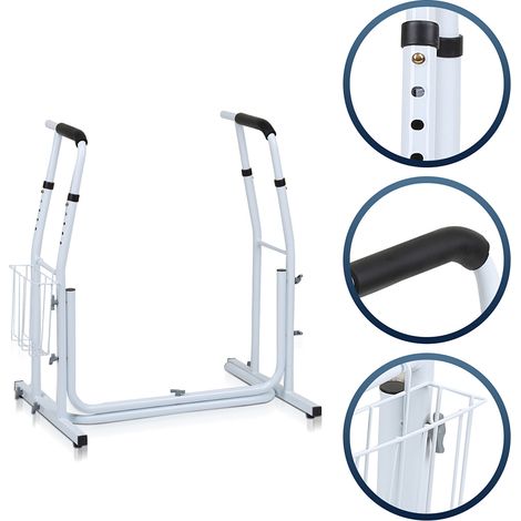 TolleTour Klappgriff Wandstützgriff Dusche Toilettengriff Stehhilfe WC Stützklappgriff 60cm Stützgriff Weiß