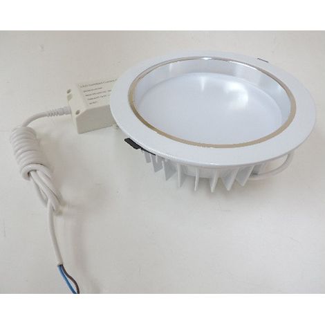 Plafonnier encastré LED 24W Ø 230mm SMD blanc chaud 3000K 1590lm avec driver 230V downlight 100° IP44 DLD8 (1/5)