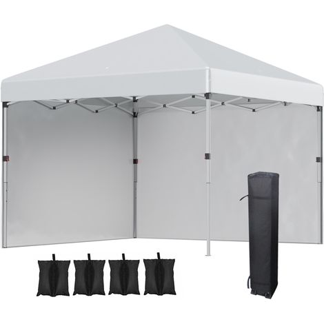 Tonnelle barnum de jardin pop-up pliant réglable en hauteur protection UV 30+ 2 parois latérales sac de transport inclus