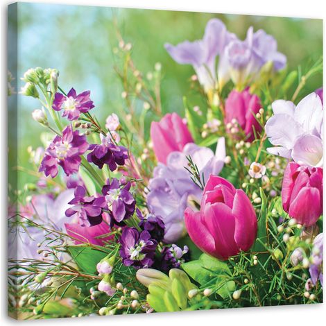 Tableau sur toile Bouquet de fleurs Multicolore 50x50 (1/5)