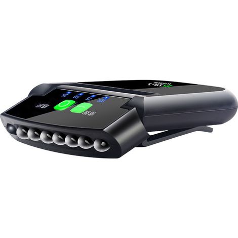 Linterna frontal/de mano LED, con clip, recargable por USB, luz roja, indicador de encendido, color negro. (1/4)