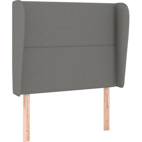 Testiera accessorio letto mobile camera da letto con bordo laterale 93 x 23 x 118/128 cm tessuto velluto grigio scuro TDL0204852