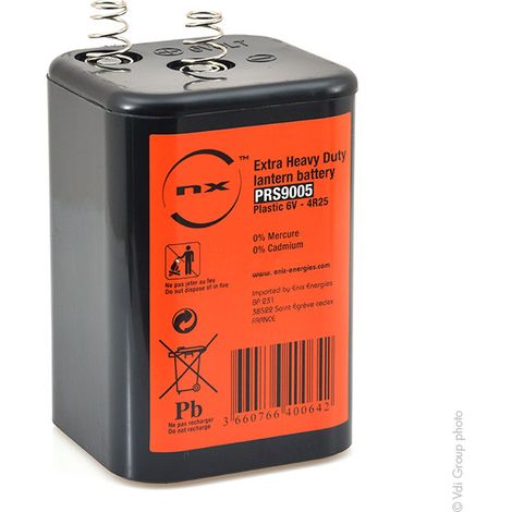 NX – Pile saline 4R25R 6V 7Ah – Technologie saline pour longue durée – Accu rechargeable pour appareils divers – 460g