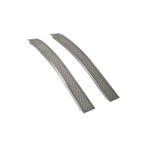 Jeu De 2 Rampes Courbées Aluminium L: 150cm L: 20 Cm, Profil Antidérapant D'une Capacité Maximum De