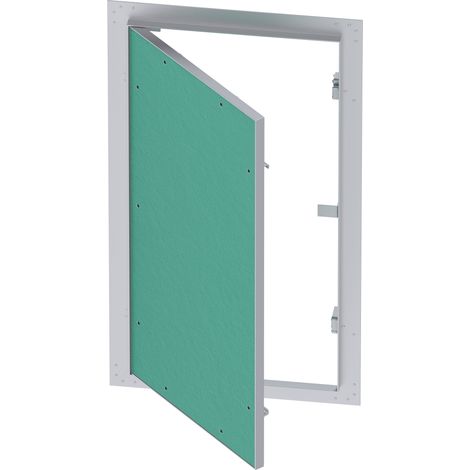 Wiltec Revisionsklappe 30 x 60 cm Revisionstür mit Aluminiumrahmen, Revisionsöffnung mit 12,5 mm Gipskartoneinlage, Revi Klappe für Trockenbau