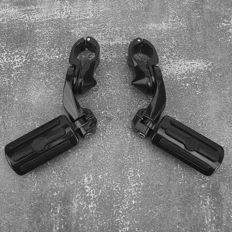 Paire de repose-pieds de moto réglables à 360° avec support de guidon court et 3 particules colloïdales, compatibles avec Ultra Classic FLHTCU (noir). (1/5)
