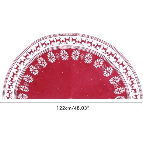 Jupe de sapin Noël tricotée acrylique rouge flocons cerfs tablier cadeau fêtes 122 cm 1 pièce (1/5)