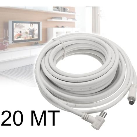 Câble D'antenne Male Femelle 20 Metres Pour Tv Jack Male Femelle M/f