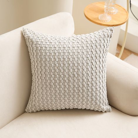 Popular Bubble Corduroy Throw Pillow Cover for Living Room and Sofas (Core Not Included) -- Light Gray -- 4545cm