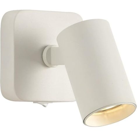 Applique de chevet de lecture, applique murale carrée en métal finition blanche, applique murale de réglage de la rotation à 350°, appliques murales LED modernes - 6W - 3 modes de couleur, appliques m (1/5)