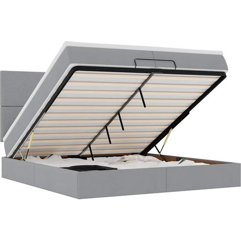 Maison Exclusive - Estructura de cama otomana colchones tela gris (1/5)