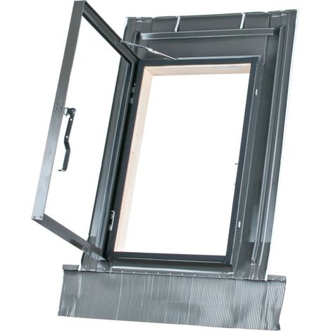 DMS – Fenêtre de toit 73 x 45 cm – Aluminium gris – Double vitrage 3Hx8x3 – Compatible toutes tuiles – Angle de pose 15° à 65°