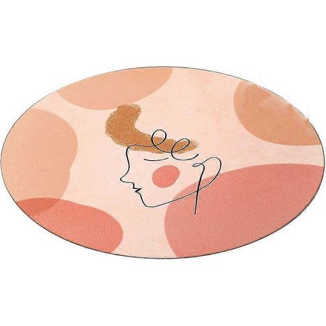 Niedlicher, runder, rosafarbener Teppich (40 cm Durchmesser) für Schlafzimmer und Wohnzimmer im modernen Bohème-Stil, aus weicher Kunstwolle, runder Badezimmerteppich.