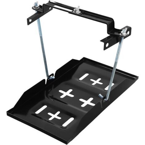 BUNTHAUS Support Universel pour Batterie de Voiture - Support en Métal 34,5x20 cm avec Pinces de Maintien Réglable (1/4)