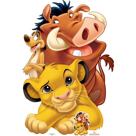 Figurine en carton Simba Pumba et TImon Le Roi Lion Disney -H 135 cm