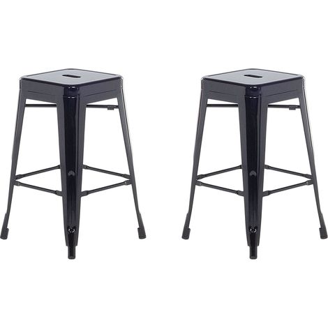 Set mit 2 Barhockern CABRILLO Metall Schwarz