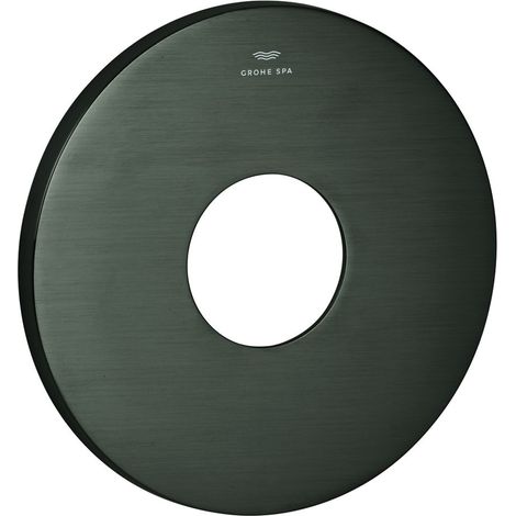 Grohe Rosette rund für Einhandmischer-Fertigmontageset, Metall, 6 Grad ausrichtbar, Hard Graphite gebürstet, 48615AL0 (1/2)