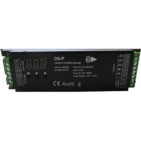Décodeur DMX avec affichage numérique RDM, pilote de variateur DMX512-- (1/5)