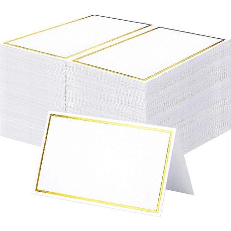 120 goldene Tischkarten, hochwertige Platzkarten mit Goldrand, elegante Etiketten für Empfänge, Hochzeiten und Partys, kompakte Größe, 120 Stück pro Packung (1/5)