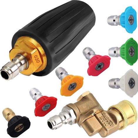 Des bottes turbo-turbo-turbo-turaux placées pour la machine à laver à pression, 3600 psi, 1/4 de pouces, connexion rapide, avec 5 angles de rotation Adaptateur (1/5)