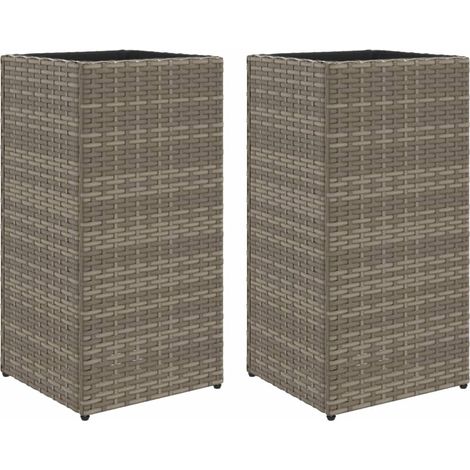 Maison Exclusive - Pflanzkübel 2 Stk. Grau 30x30x60 cm Poly Ratta