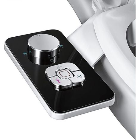 Non-electric bidet sprayer with dual retractable self-cleaning nozzles - Front and rear cleaning - Adjustable push button for cold water (1/5)