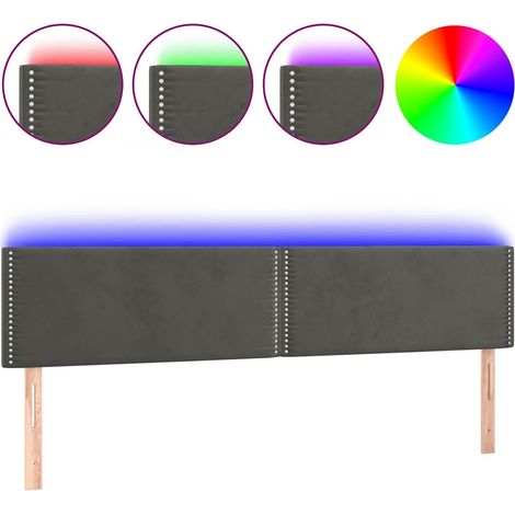 Maison Exclusive - Cabecero con LED de terciopelo gris oscuro 160 (1/5)