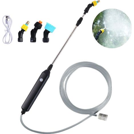 Pulvérisateur électrique 2400 mAh – Longueur télescopique 21-59 cm – Tuyau 5m avec 3 buses pour arrosage, désherbage et lavage (1/5)