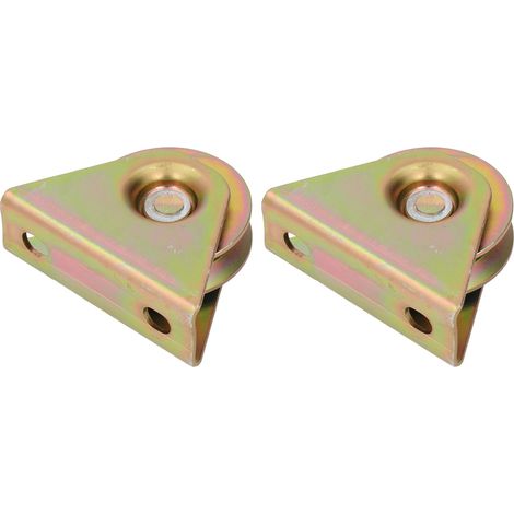 Lot de 2 poulies à gorge en V, fixation murale, en acier allié, pour câbles, 48 mm (1/5)