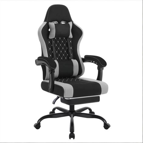 Silla de oficina ergonómica giratoria de malla con masaje y reposapiés MODENUIT (1/5)
