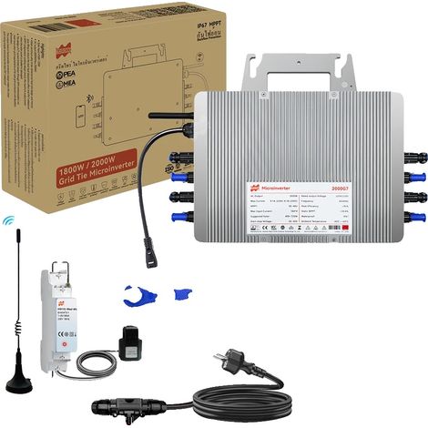 Micro-onduleur solaire raccordé au réseau, haute efficacité, puissance maximale de 2500W, conception étanche, Limite et câble de 1,5 m, 230V, 22-50V (1/2)