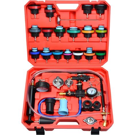 28-Piece Cooling System Pressure Tester and Coolant Filling Kit, Universal Radiator Pressure Tester Kit (1/5)