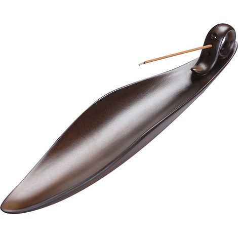 1 Pièces Encens pour Bateau,Porte-Encens Support à Encens en Forme Feuille, Céramique de Receveur de Cendres, Porte-Encens en Forme de Bateau, pour Le Yoga, La Méditation, La Décoration de Meubl (1/4)