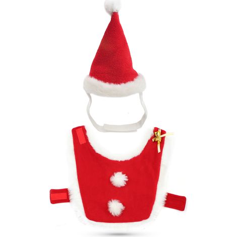 Costume de Noël pour chien et chat, cape et chapeau, tenue festive (1/3)